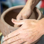 Imogen Taylor Noble at work in her studio 2018